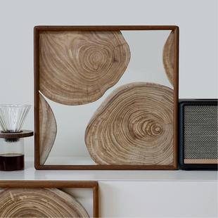 Decorative Hanging Painting with a Wabi-Sabi Style for the Entrance and Living Room, Featuring a Walnut Tree, Artistic and Natural, Creative New Chinese Style