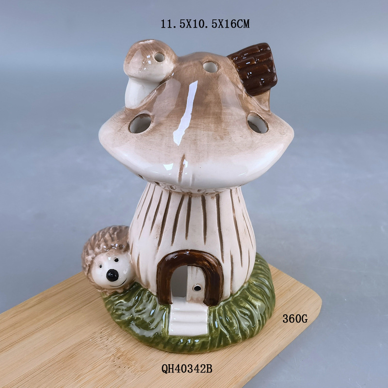 Nuevo transfronterizo de primavera sala de hongos de cerámica sala de cerámica T vela sala LED pequeña decoración de cera de té de hongos
