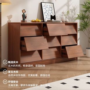 Solid Wood Drawer Cabinet, Bedroom Bedside Storage Cabinet, Tea Cabinet, Wall Storage Cabinet, Nine-Drawer Cabinet, Living Room Storage Cabinet
