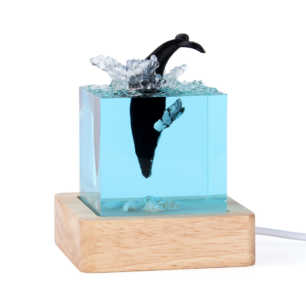 Handmade Marine whale resin ornaments humpback whale epoxy modern home creative birthday gift crafts