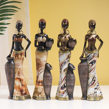复古非洲风情树脂工艺品摆件黑人妇女艺术雕塑酒柜玄关样板房装饰