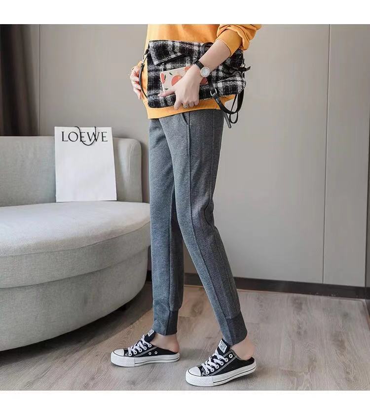 2021 moda 90 algodón casual Pantalones deportivos de primavera, Otoño e Invierno ropa forrada de lana engrosada pantalones de maternidad