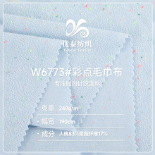 彩点毛巾布 人棉单面针织毛巾布 肌理感时装T恤女装卫衣套装面料