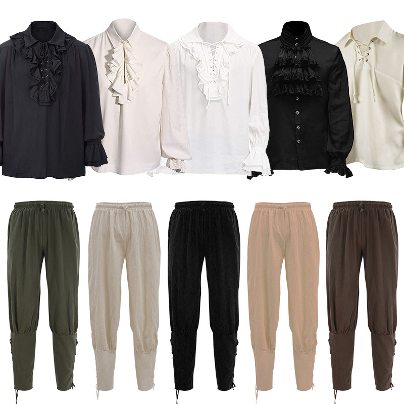 Foreign trade Western Europe and America medieval men's retro performance costume Western men's clothing tourist cosplay pirate pants