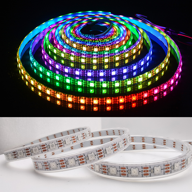 Fabricante 5V incorporado ic2812 a todo color caballo corriendo agua RGB bajo voltaje barra de luz 5050led magia color luz tira al por mayor