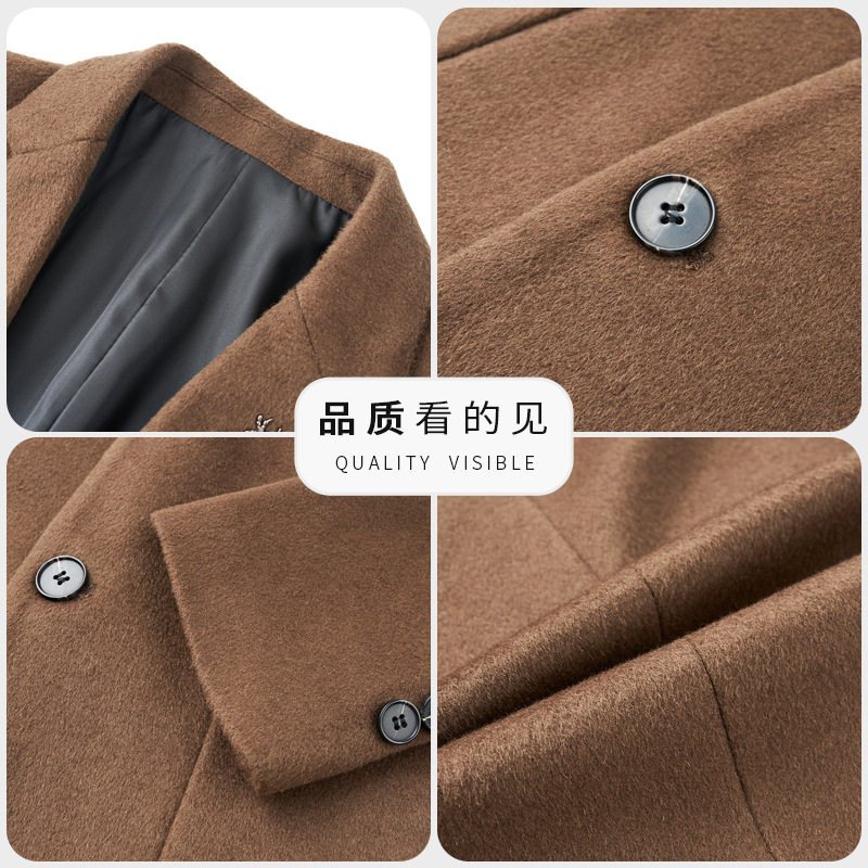 Áo vest len nam dáng ôm, cổ vest hai nút, tay dài, dày dặn — cà phê, màu xanh đậm, đen