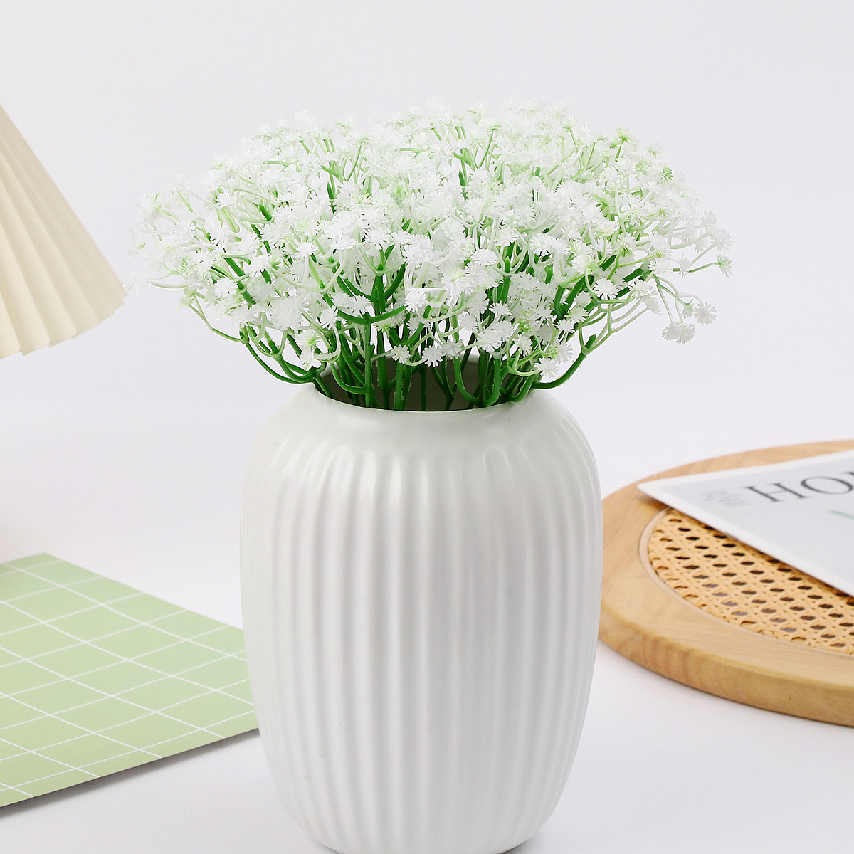 Small Single Stem Baby's Breath Plastic Artificial Flower Fake Flower Wedding Bouquet Handmade Flower Arrangement Materials Photography Props