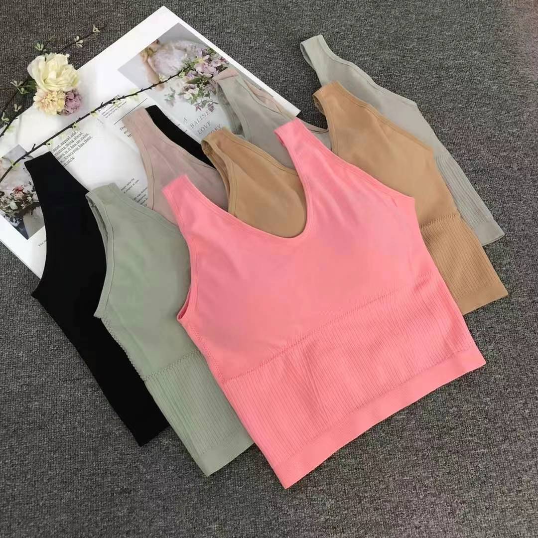 Nuevo chaleco sin costuras de alta elasticidad de alta calidad de dama sin anillo de acero bra de yoga ropa interior deportiva mujer al por mayor