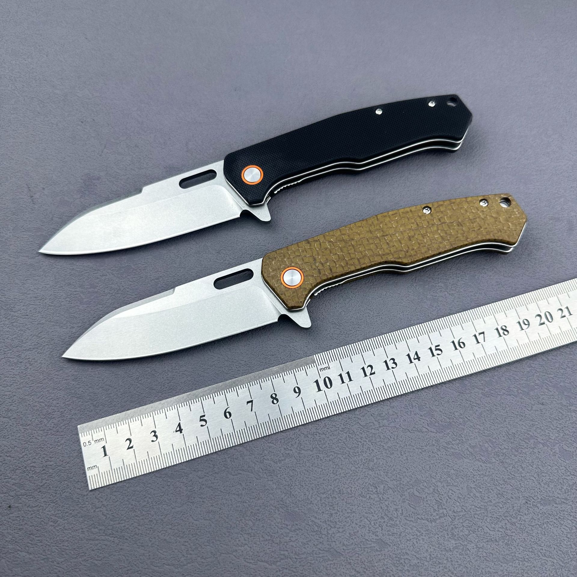 户外野营随身便携折叠刀高硬度锋利精致小刀亚麻手柄折刀水果刀具