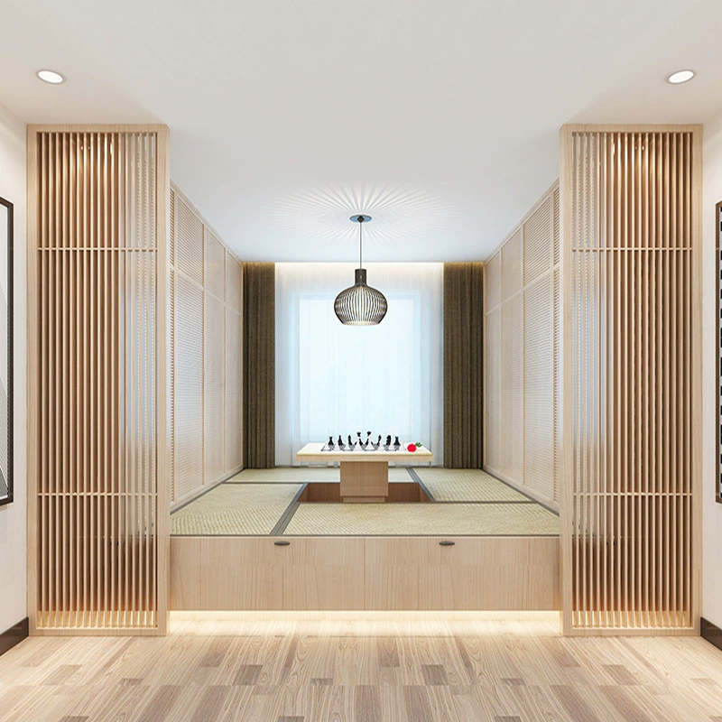 Новая японская перегородка в стиле шинуазри, полые сетки из цельного дерева, простой вход, ТВ-фон, стена, деревянная решетка