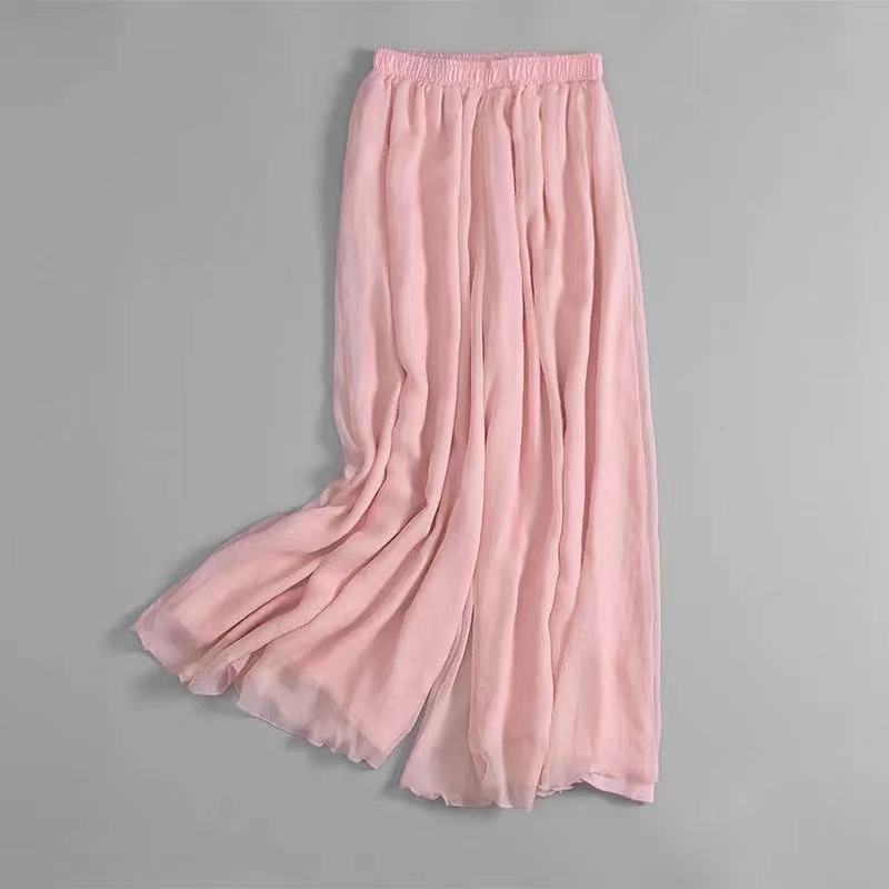 【店舗がよく売れています】外のシングルの在庫一掃は二重のワイドパンツの黒いシフォンのレギンスのズボンを拾いました。|undefined