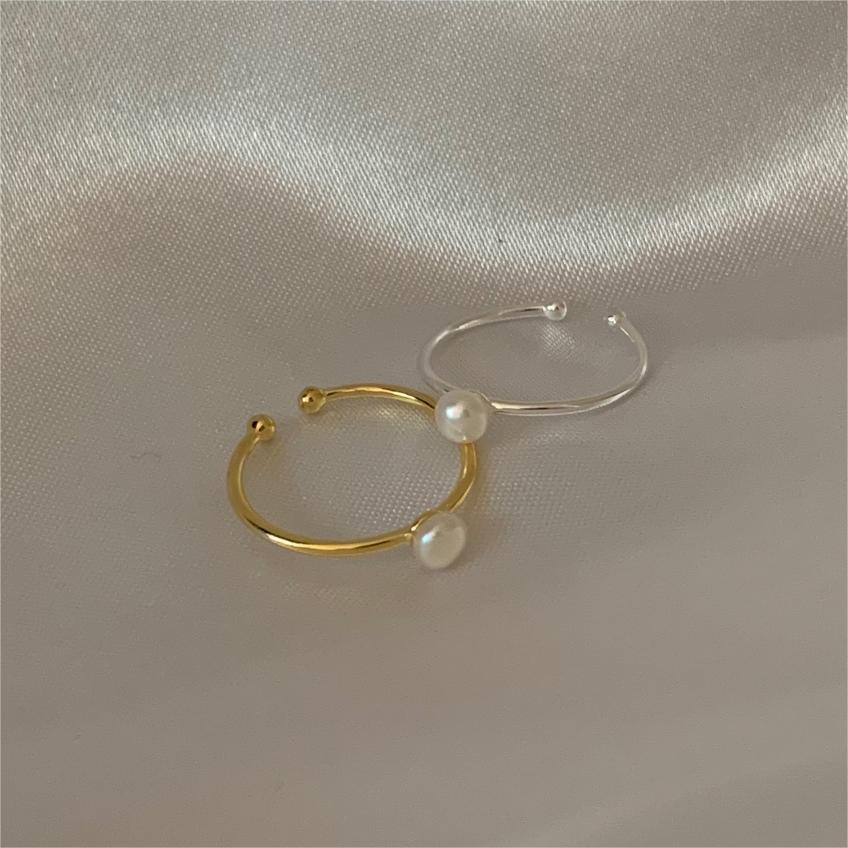 2g Weight 18K Gold Plated Plating Material Pearl Inlay Material Open Rings Classification Adjustable Ring Size 1 Piece Quantity Daily Occasion 925 Sterling Silver Material Geometric Pattern All Seasons Season Women's Gender Inlay Design Simple Style Style 18K Gold Plated 925 Sterling Silver Pearl Geometric Open Rings 925 Sterling Silver Rings 11