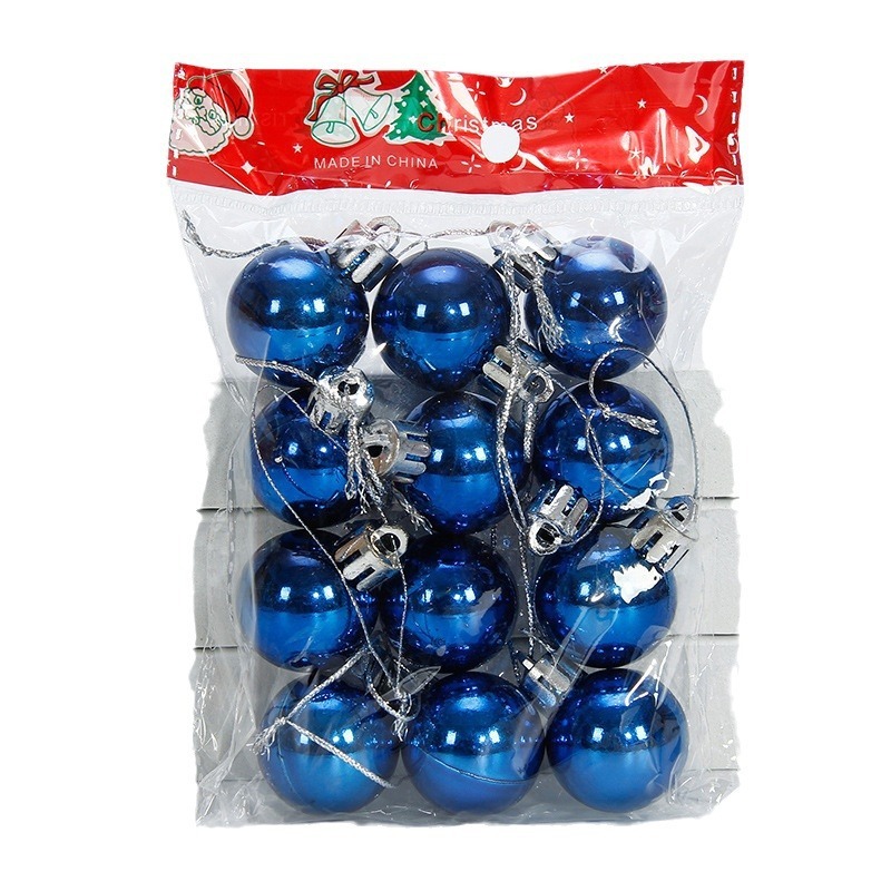 国境を越えた3cmクリスマスボールの光メッキボール12個/バッグセットクリスマス装飾クリスマスツリー装飾スポット卸売り|undefined