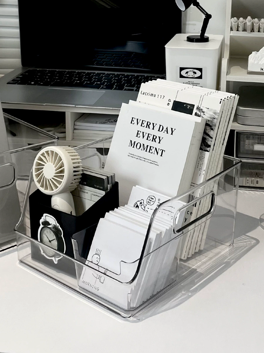 Desk organizer tray, multi-compartment desktop storage box, small–medium–large sets