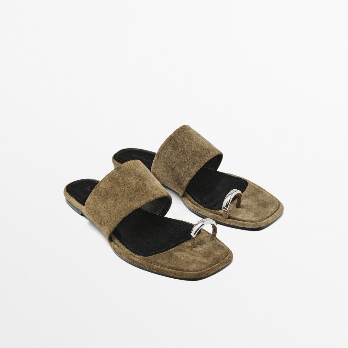 Spanish MD Women's S, Genuine Slippers, Slip-on Sandals With Split Toe, Cracked Leather Beach Sandals, Casual Flat_vogvips.com