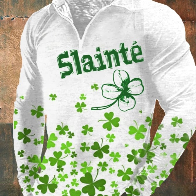 Camiseta de manga larga de estilo retro americano con estampado digital para hombre otoño nueva camisa POLO con cremallera MB14