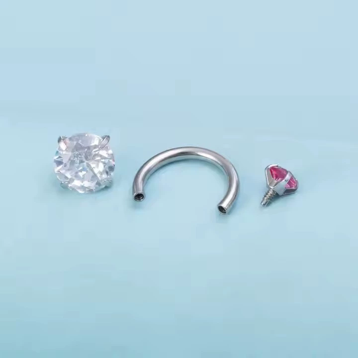 Цирконий, серьги, дизайн для пирсинга из нержавеющей стали