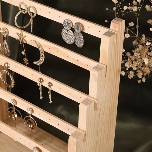 Solid wood earring storage rack, creative jewelry rack, ear clip, cardboard earrings, jewelry rack, necklace rack, display props