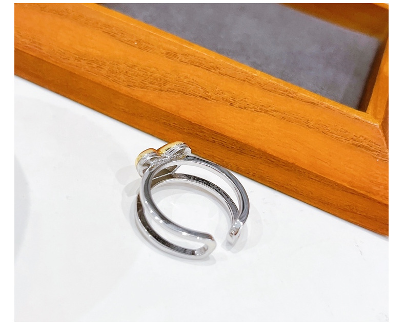 Sweet Heart Shape Copper Plating Open Ring 1 Piece