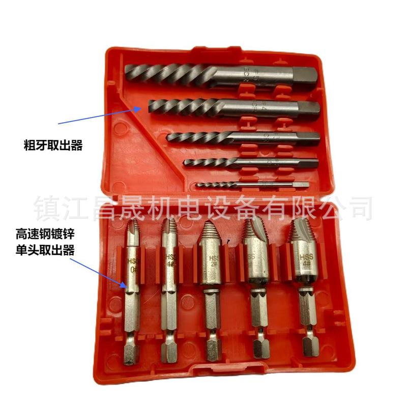 批发10pcHSS断头螺丝螺钉取出器多规格取断'滑丝牙神器红盒套盒装|undefined