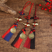 古风铜葫芦汽车挂件车载后视镜挂饰开口黄铜葫芦中国结佛牌车挂