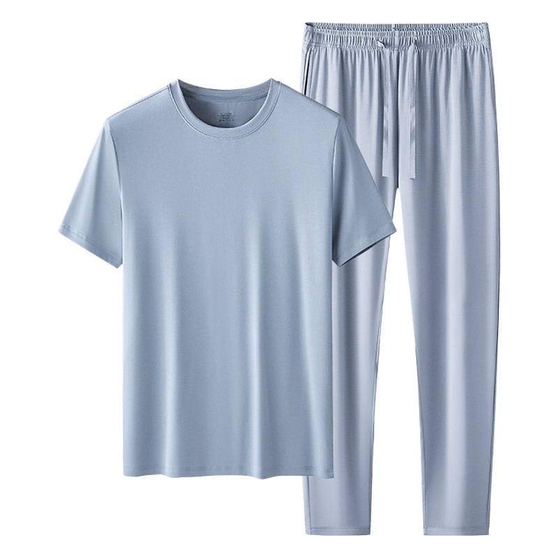 80 de doble cara de los hombres de verano modal pijamas traje de manga corta Pantalones casual ropa de abrigo agradable a la piel homewear