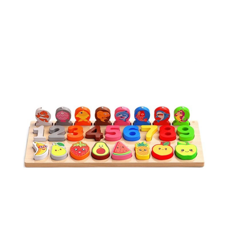 Bloques de construcción para niños, juguetes de rompecabezas, educación temprana Montessori, bebés, niños y niñas, ensamblados, emparejamiento cognitivo digital