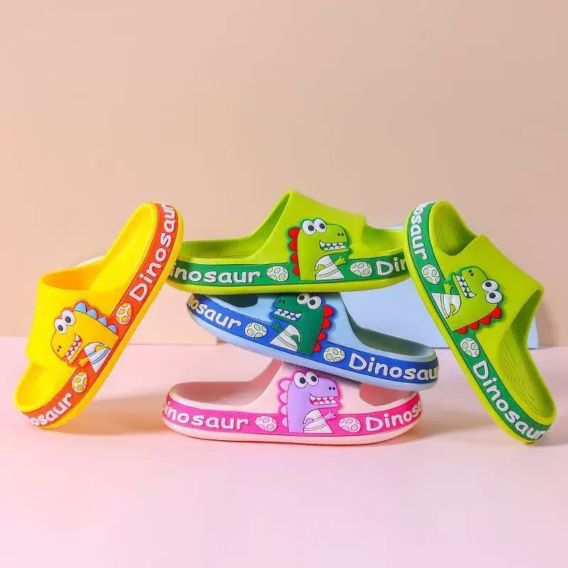 2025 новых летних детских тапочек, детская обувь, тапочки с мультяшными динозаврами, мягкие нескользящие детские тапочки для мужчин