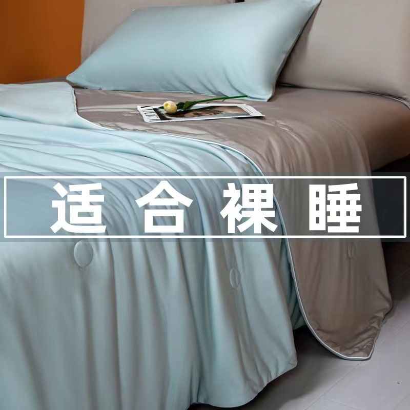 클래스 A 운모 쿨 실크 여름 이불 에어컨 이불 여름 얇은 이불 추운 봄과 가을 이불 코어 기계 빨 여름 이불 4