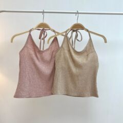 2023新款兩色坑條系帶吊帶