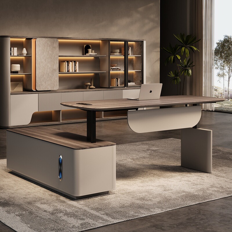 Electric Adjustable Office Desk, Smart Dual-Motor Executive Desk, Simple Modern Light Luxury High-End Office Computer Desk Electric Adjustable Office Desk, Smart Dual-Motor Executive Desk, Simple Modern Light Luxury High-End Office Computer Desk