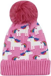 Source Factory Direct Supply Customized Warm, Fashionable and Cute Unicorn Jacquard Kidsren's Knitted Hat Adult Knitted Hat