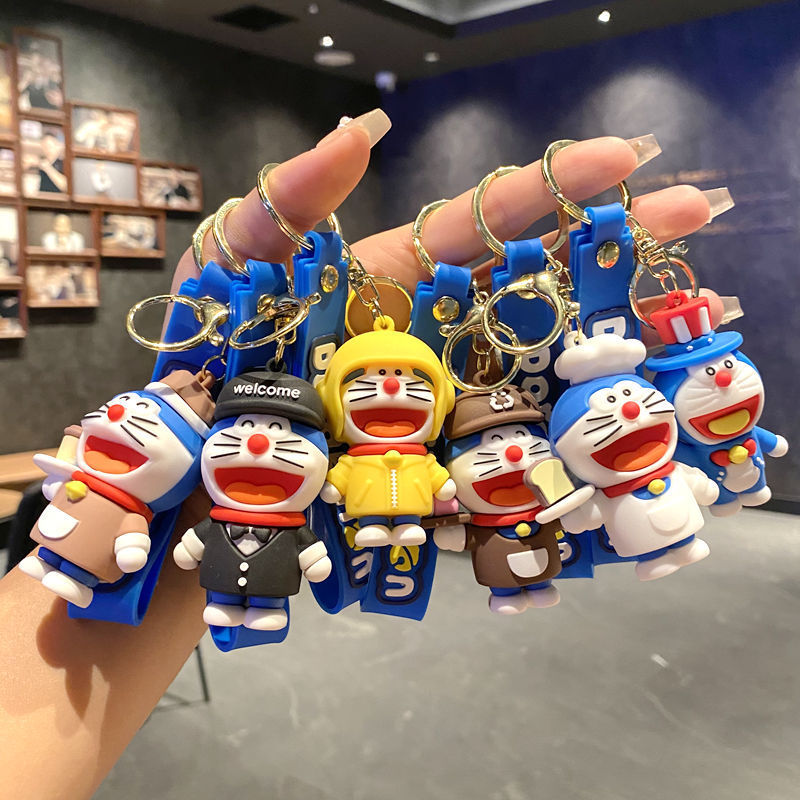 Cross-Border Cartoon Doraemon Keychain Pendant Cute Jingle Cat Doll Car Keychain Bag Gift Wholesale Cross-Border Cartoon Doraemon Keychain Pendant Cute Jingle Cat Doll Car Keychain Bag Gift Wholesale