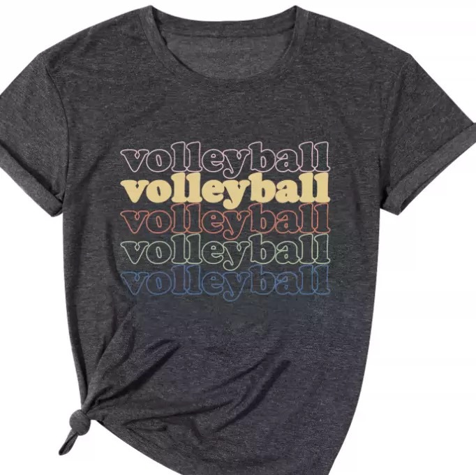 外贸女上衣跨境电商亚马逊ball印花彩棉T恤