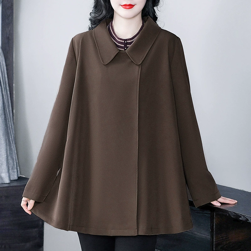 Корейская версия нового осеннего и зимнего размера свободная шаль принцессы лацкана дикая куртка повседневная топ для женщин средних лет