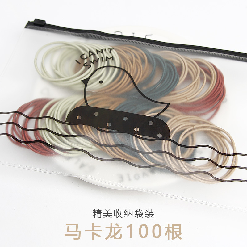 Estilo coreano simple cuerda de pelo de la muchacha de alta banda de goma elástica bolsa de aves banda de pelo sin costura básica cuerda de pelo tocado banda de pelo