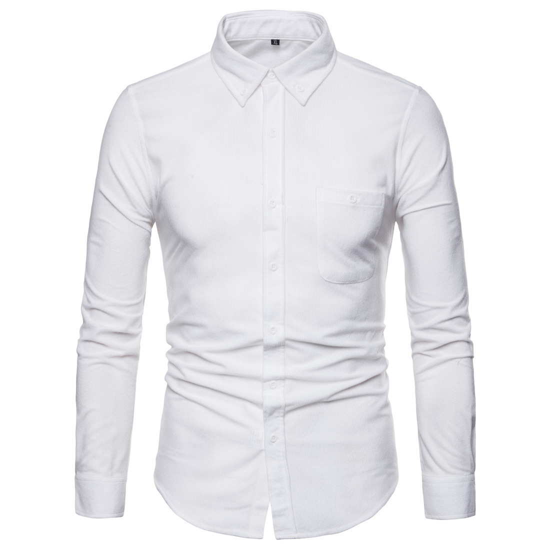 Camicia da uomo a maniche lunghe in velluto a coste casual_voghion.com