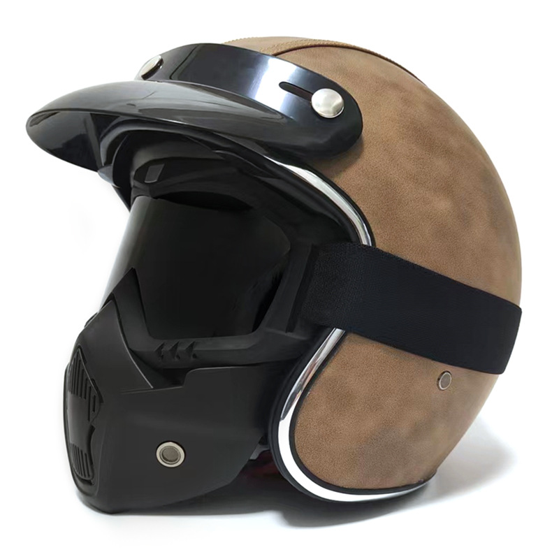 다크 브라운 가죽 + 마스크