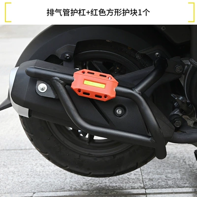 Motorcycle bumper | Anti-Fall Protection Bar Modification - double-layer-anti-rust-upgraded-exhaust-bar-one-red-square-guard-block-not-available-for-26-models