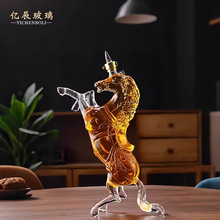 厂家供应加厚泡酒瓶 生肖马创意酒瓶工艺马型酒瓶 空酒瓶玻璃