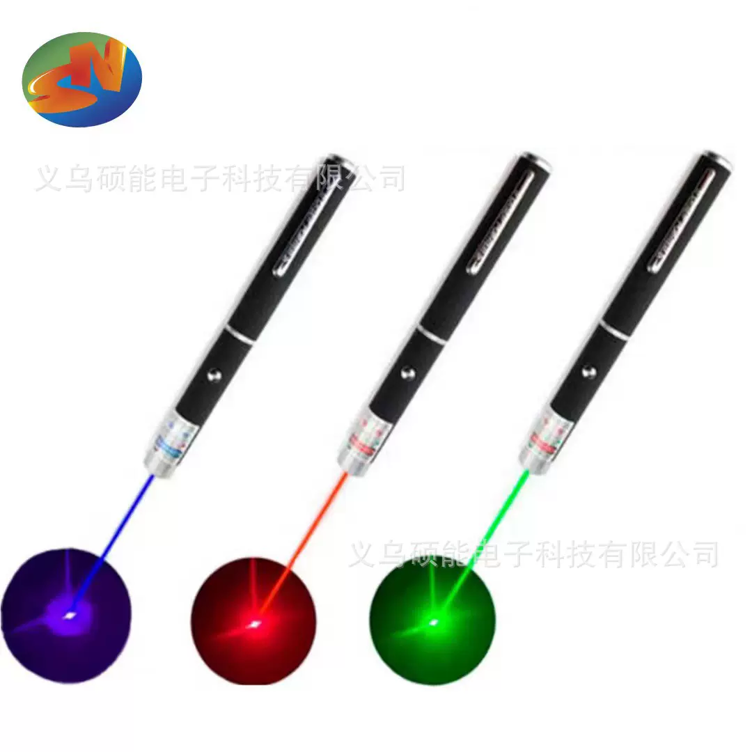 跨境10mw激光笔头红光蓝紫光绿光笔逗猫教鞭指示笔激光手电