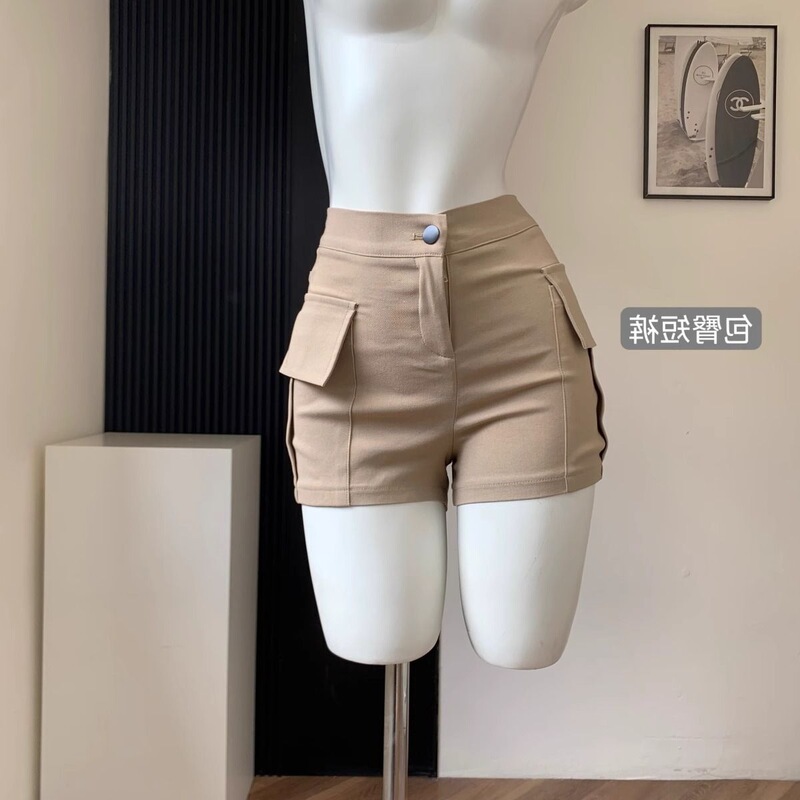 Slimming Khaki Shorts for Women, New Summer Style, High-Waisted, Stretchy, Tight-Fitting, Hot Girl Style, Casual Workwear Pants Slimming Khaki Shorts for Women, New Summer Style, High-Waisted, Stretchy, Tight-Fitting, Hot Girl Style, Casual Workwear Pants