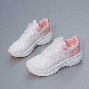 Spring 2025 New Korean Style Breathable Flying Weaver Women's Shoes Ins Trendy Student Running Shoes sneaker Women's Casual Shoes