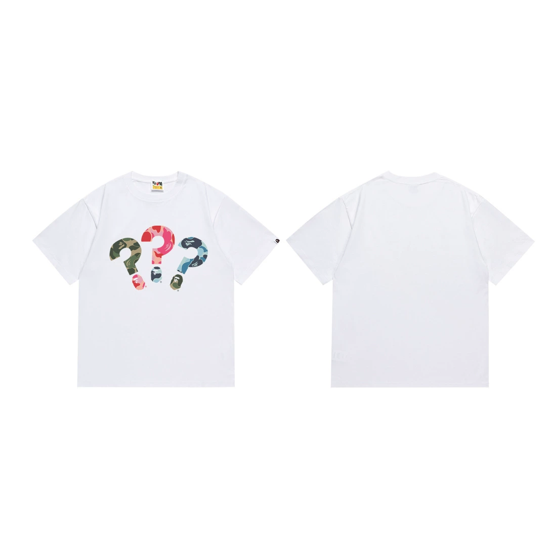 Короткая футболка повседневная с коротким рукавом (BAPE) двойной пряжи унисекс, разноцветная и размеры S–XXL