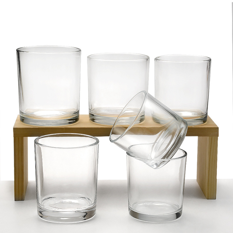 Scented candle cup glass candle holder container transparent candle cup indoor romantic candle holder cup aroma glass jar