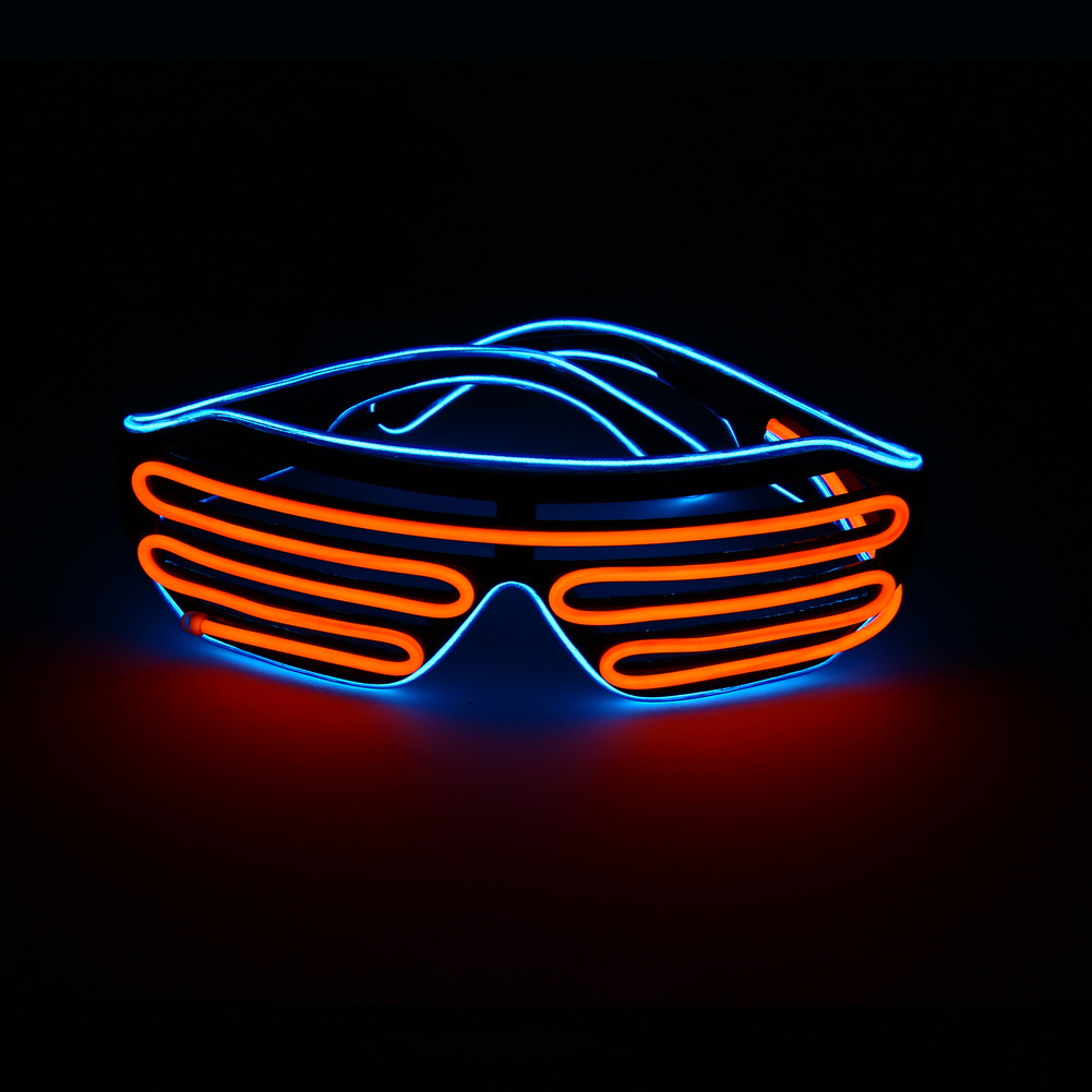 Gafas luminosas EL explosivas, accesorios de baile fluorescentes, artefactos de fiesta, persianas, gafas luminosas, suministros fluorescentes para fiestas de baile