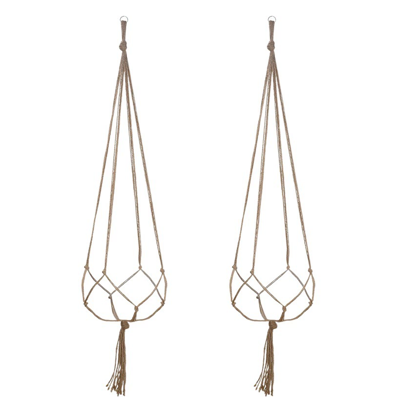 Подвесные кашпо для садоводства и ландшафтного дизайна, сетчатые мешки для цветов, подвесные корзины из конопляной веревки для использования в помещении и на улице, декоративный набор из 3 предметов для бонсай.