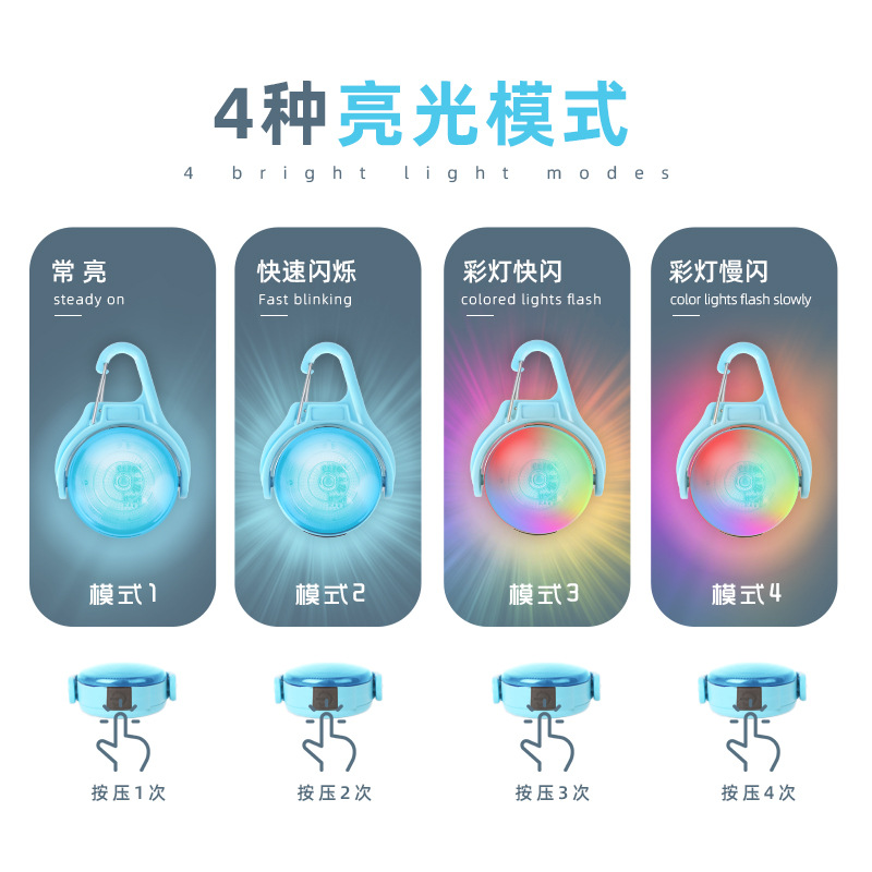 Colgante para perros Luz para mascotas recargable giratoria de 360 grados Luces de seguridad para mascotas Colgante luminoso