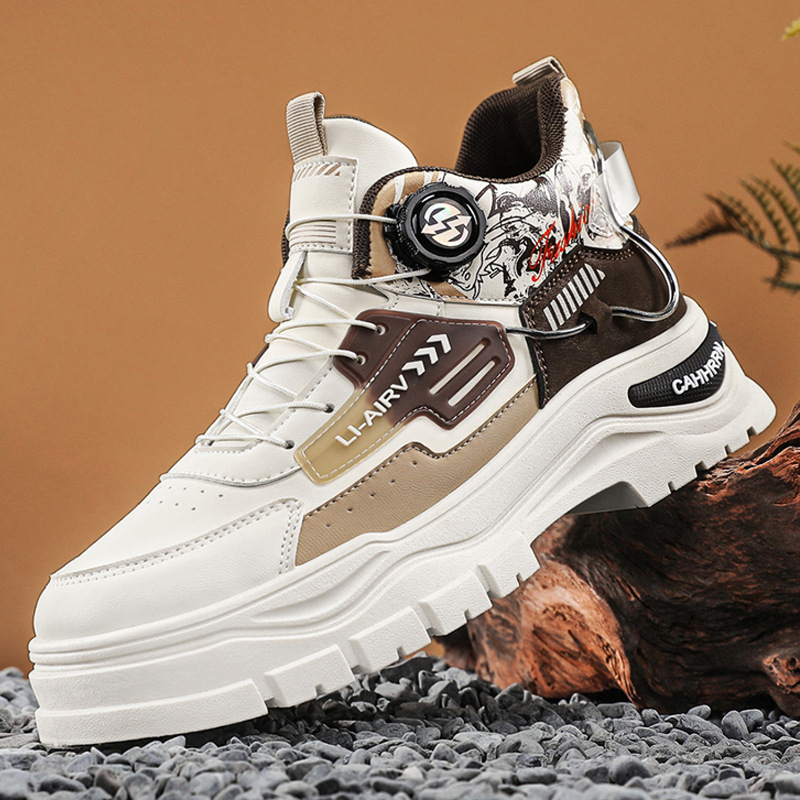 2025 Rotating Button Outdoor Men's Work Boots Versatile British Style Thick-Soled Sneakers Martin Boots for Men 2025 Rotating Button Outdoor Men's Work Boots Versatile British Style Thick-Soled Sneakers Martin Boots for Men