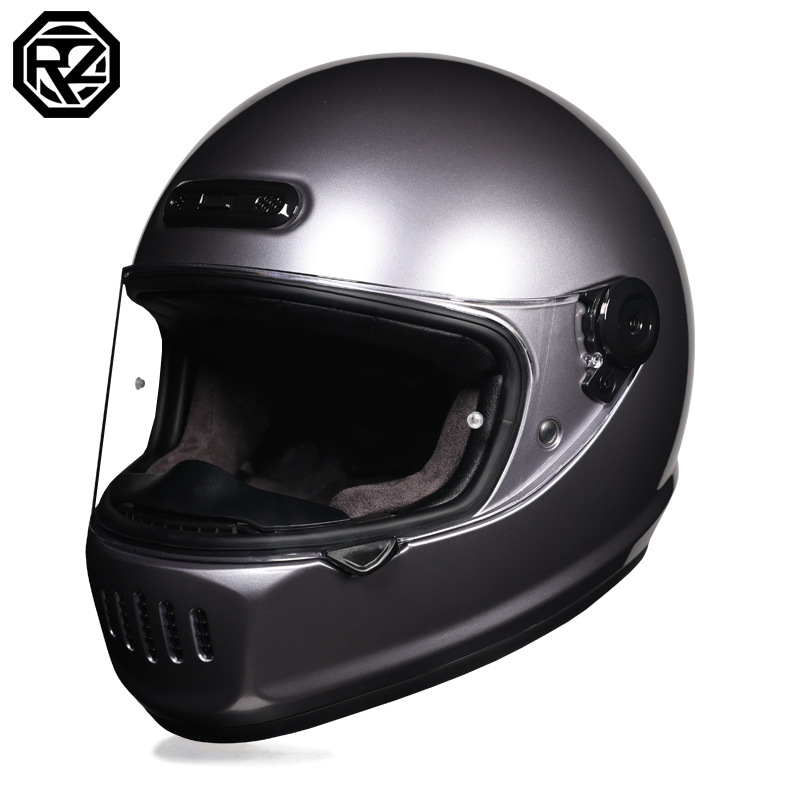 Orz Motocicleta Retro Casco completo Hombre Invierno Personalidad Cool Mujer Nacional Tendencia Crucero Coche Retro Casco Cuatro estaciones Universal